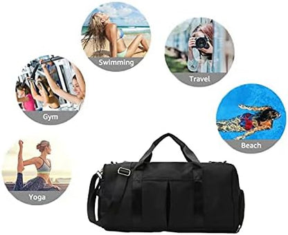 Sports Gym Duffel Bag for Men or Women Waterproof Weekender Travel Bag with Shoes Compartment Dry and Wet Separation for Training Swim Yoga(Blue)