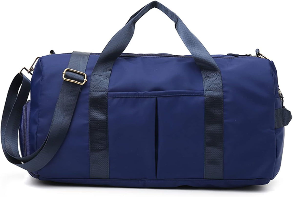 Sports Gym Duffel Bag for Men or Women Waterproof Weekender Travel Bag with Shoes Compartment Dry and Wet Separation for Training Swim Yoga(Blue)