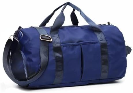 Sports Gym Duffel Bag for Men or Women Waterproof Weekender Travel Bag with Shoes Compartment Dry and Wet Separation for Training Swim Yoga(Blue)