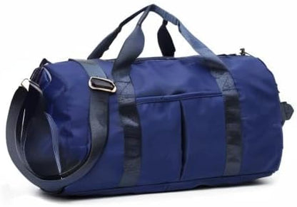 Sports Gym Duffel Bag for Men or Women Waterproof Weekender Travel Bag with Shoes Compartment Dry and Wet Separation for Training Swim Yoga(Blue)
