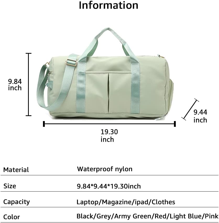 Sports Gym Duffel Bag for Men or Women Waterproof Weekender Travel Bag with Shoes Compartment Dry and Wet Separation for Training Swim Yoga(Blue)