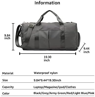 Sports Gym Duffel Bag for Men or Women Waterproof Weekender Travel Bag with Shoes Compartment Dry and Wet Separation for Training Swim Yoga(Blue)