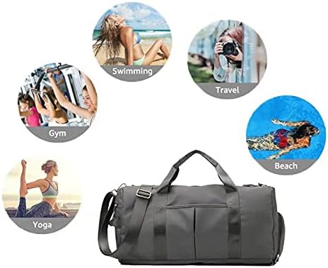Sports Gym Duffel Bag for Men or Women Waterproof Weekender Travel Bag with Shoes Compartment Dry and Wet Separation for Training Swim Yoga(Blue)