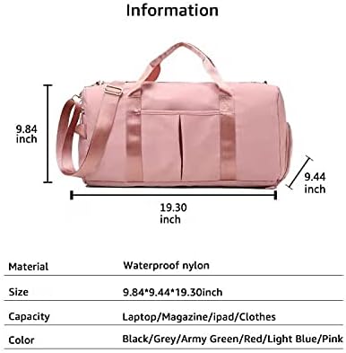 Sports Gym Duffel Bag for Men or Women Waterproof Weekender Travel Bag with Shoes Compartment Dry and Wet Separation for Training Swim Yoga(Blue)