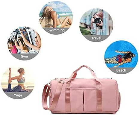 Sports Gym Duffel Bag for Men or Women Waterproof Weekender Travel Bag with Shoes Compartment Dry and Wet Separation for Training Swim Yoga(Blue)