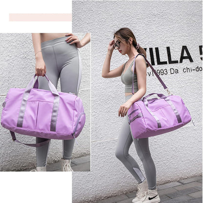 Sports Gym Duffel Bag for Men or Women Waterproof Weekender Travel Bag with Shoes Compartment Dry and Wet Separation for Training Swim Yoga(Blue)
