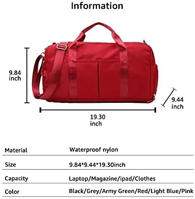 Sports Gym Duffel Bag for Men or Women Waterproof Weekender Travel Bag with Shoes Compartment Dry and Wet Separation for Training Swim Yoga(Blue)