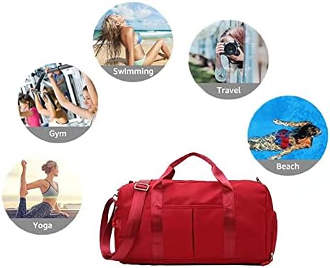 Sports Gym Duffel Bag for Men or Women Waterproof Weekender Travel Bag with Shoes Compartment Dry and Wet Separation for Training Swim Yoga(Blue)