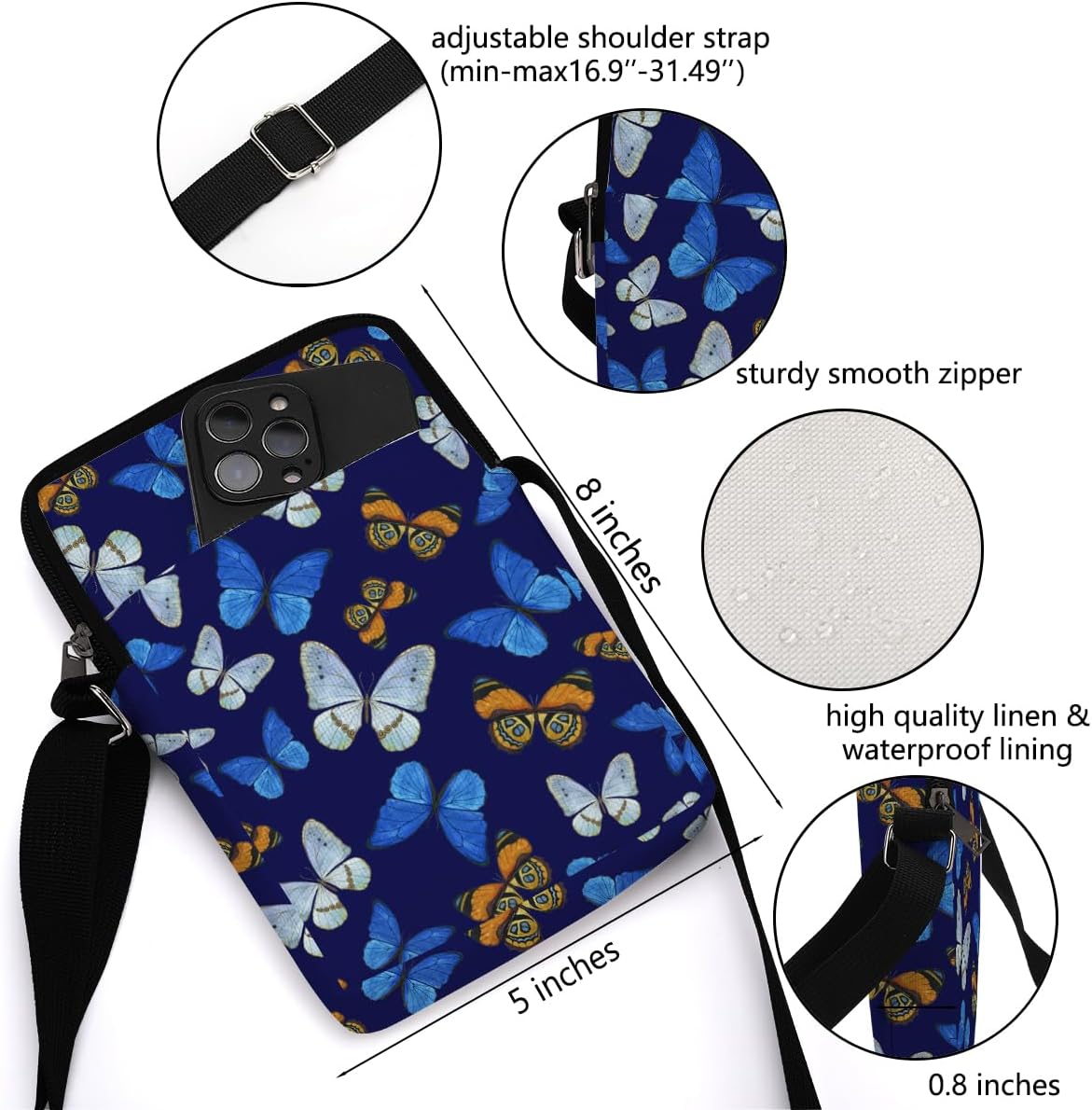 Aesthetic Crossbody Bags for Women Sling Bag Cute Small Sling Purse Bag with Adjustable Strap Outdoor Cell Phone Bags