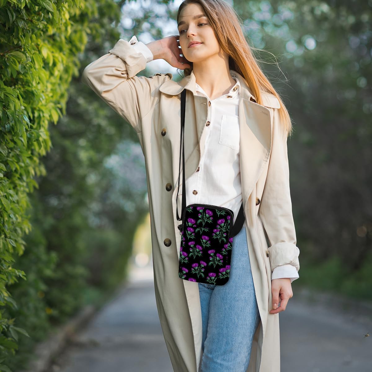 Aesthetic Crossbody Bags for Women Sling Bag Cute Small Sling Purse Bag with Adjustable Strap Outdoor Cell Phone Bags