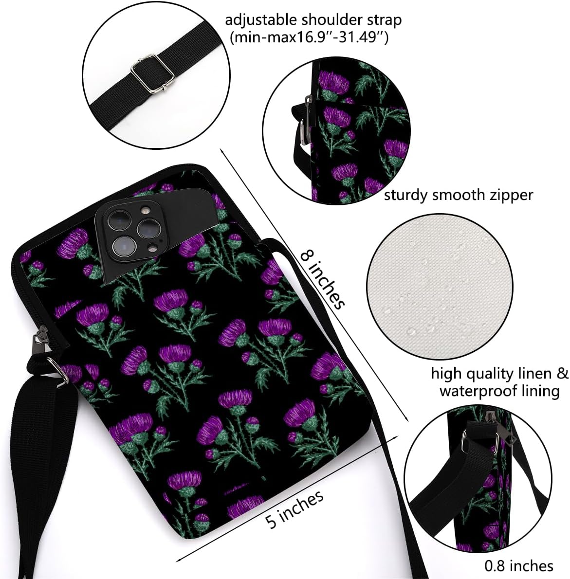 Aesthetic Crossbody Bags for Women Sling Bag Cute Small Sling Purse Bag with Adjustable Strap Outdoor Cell Phone Bags