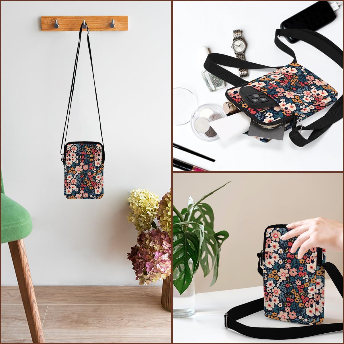 Aesthetic Crossbody Bags for Women Sling Bag Cute Small Sling Purse Bag with Adjustable Strap Outdoor Cell Phone Bags