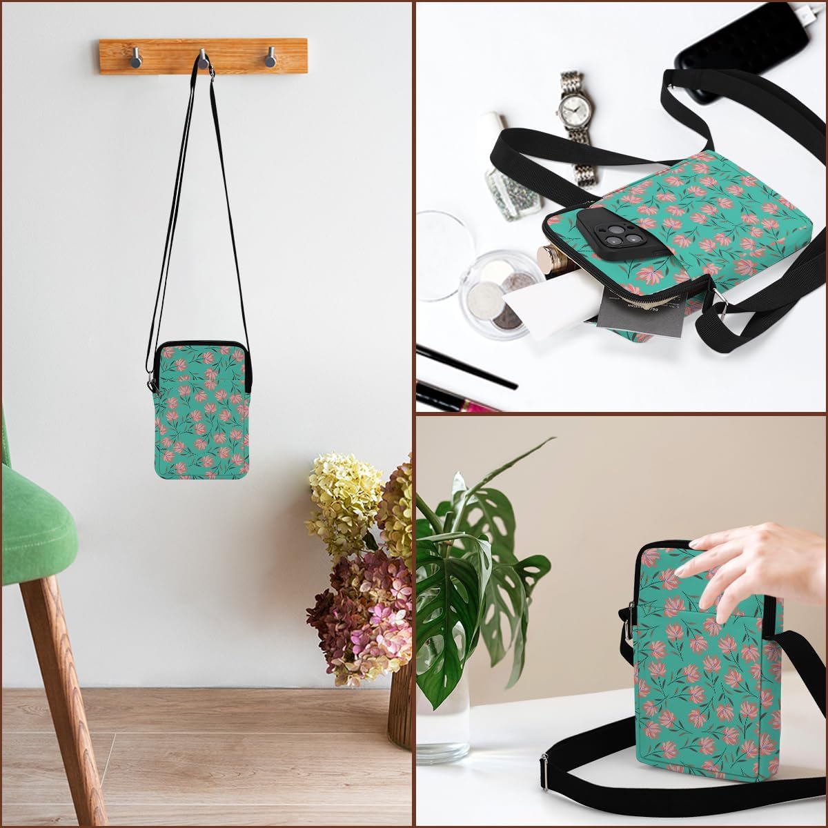 Aesthetic Crossbody Bags for Women Sling Bag Cute Small Sling Purse Bag with Adjustable Strap Outdoor Cell Phone Bags