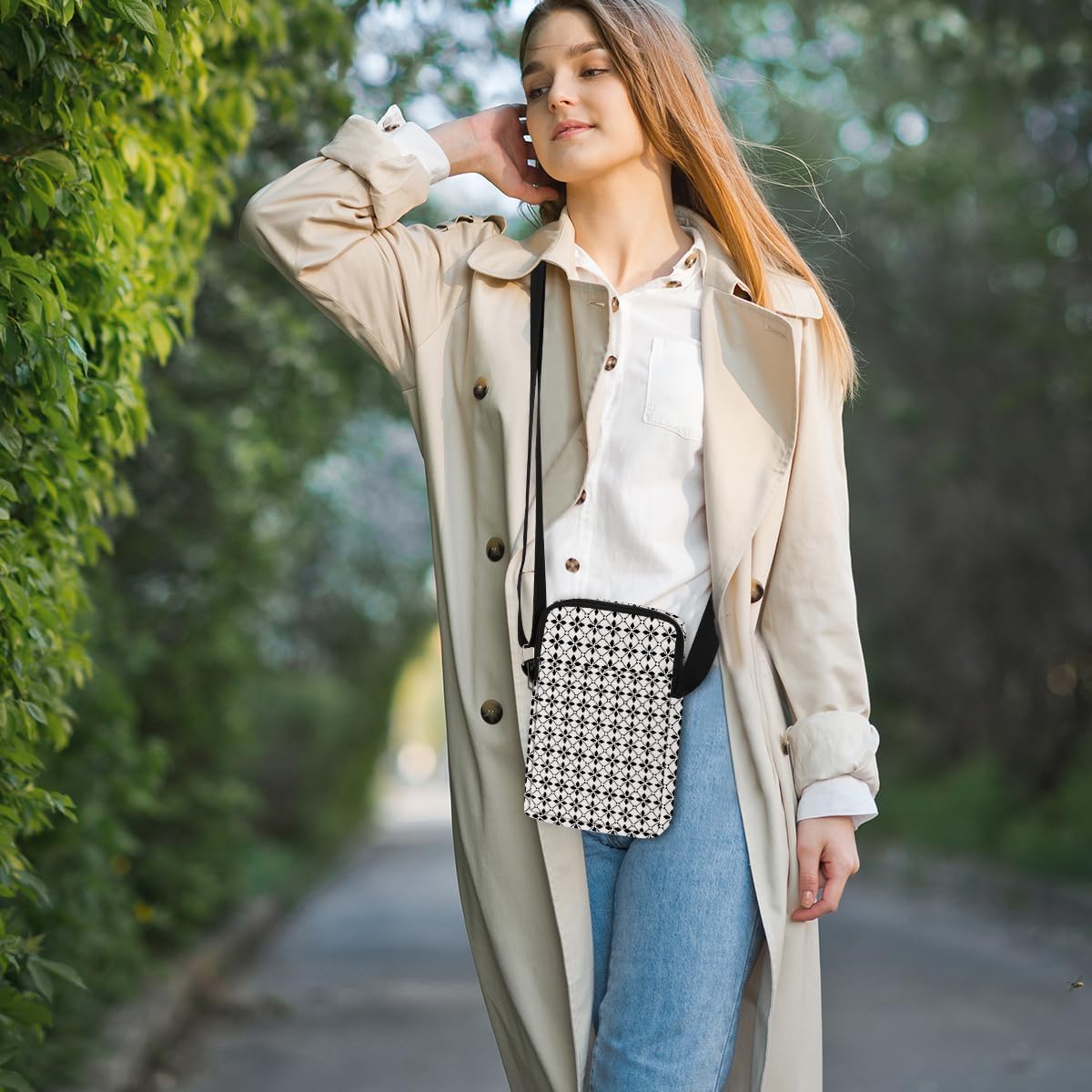 Aesthetic Crossbody Bags for Women Sling Bag Cute Small Sling Purse Bag with Adjustable Strap Outdoor Cell Phone Bags