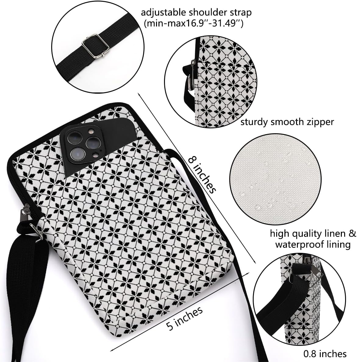 Aesthetic Crossbody Bags for Women Sling Bag Cute Small Sling Purse Bag with Adjustable Strap Outdoor Cell Phone Bags