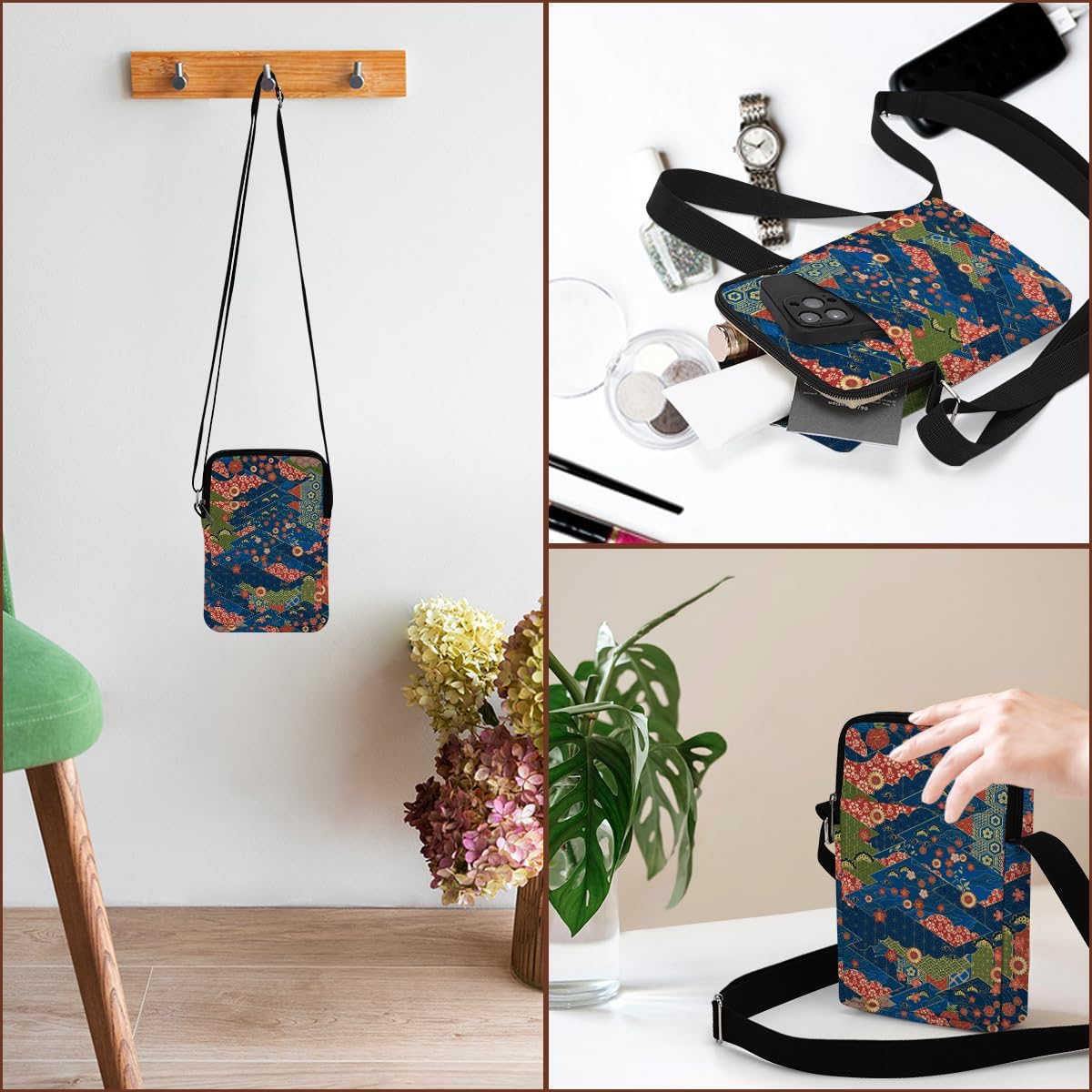 Aesthetic Crossbody Bags for Women Sling Bag Cute Small Sling Purse Bag with Adjustable Strap Outdoor Cell Phone Bags