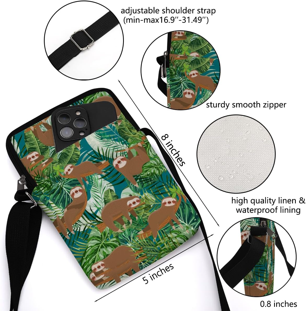 Aesthetic Crossbody Bags for Women Sling Bag Cute Small Sling Purse Bag with Adjustable Strap Outdoor Cell Phone Bags
