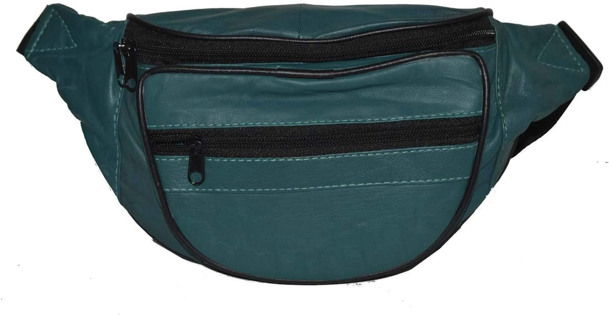 Leatherboss Genuine Leather Designer Travel Fanny Pack Holder Bag with Waist Belt, Red