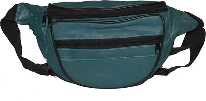 Leatherboss Genuine Leather Designer Travel Fanny Pack Holder Bag with Waist Belt, Red