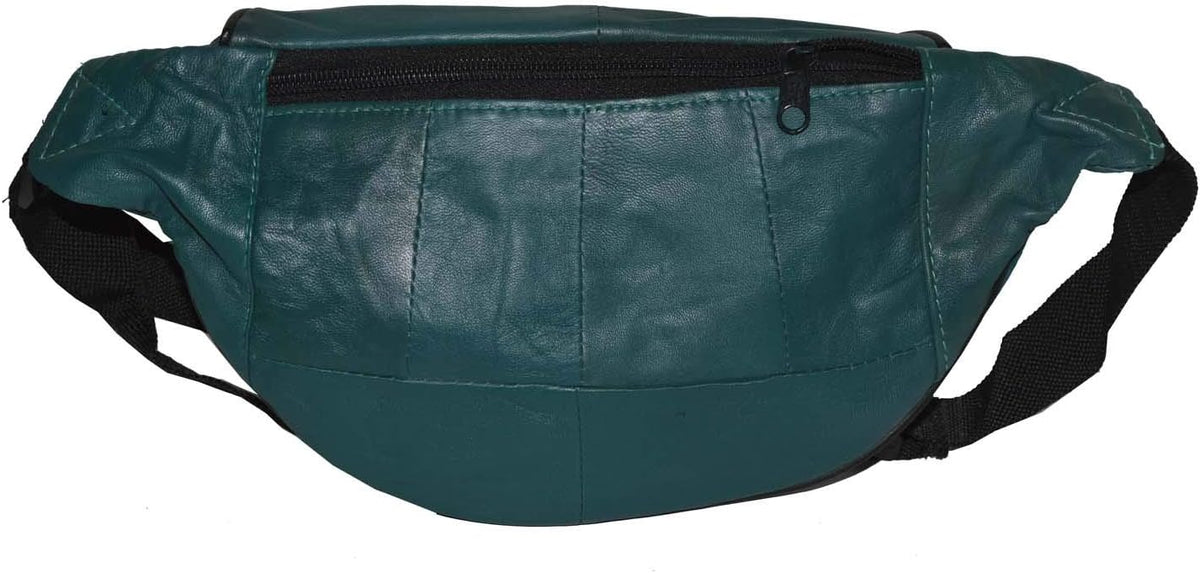 Leatherboss Genuine Leather Designer Travel Fanny Pack Holder Bag with Waist Belt, Red