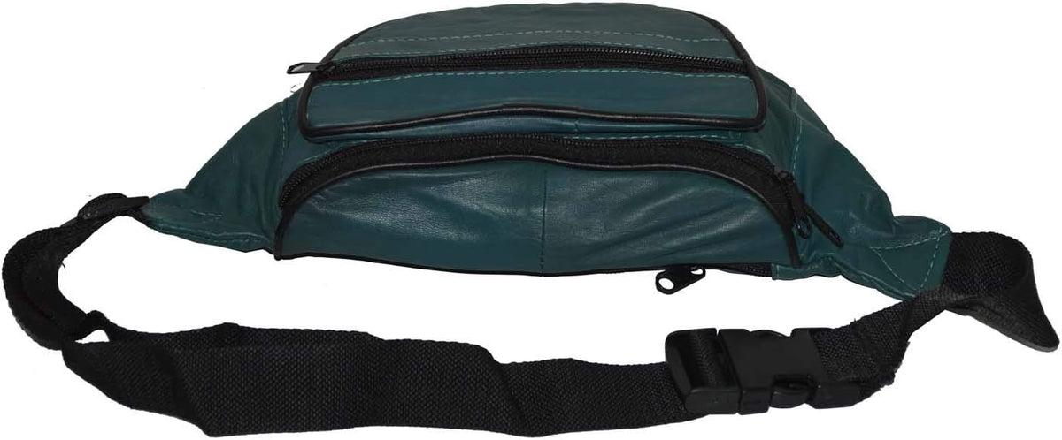 Leatherboss Genuine Leather Designer Travel Fanny Pack Holder Bag with Waist Belt, Red
