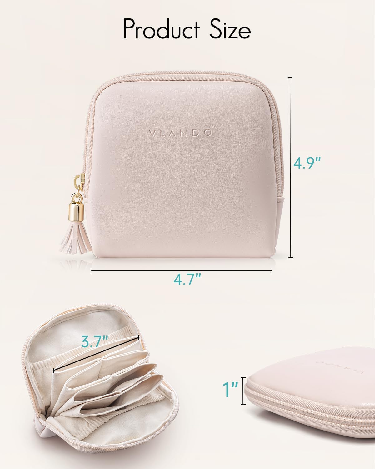 Small Travel Jewelry Case,Gifts for Women,Jewelry Pouch Bags with Zipper,Velvet Jewelry Organizer Storage Bag for Bracelet Rings Earring-Cream White