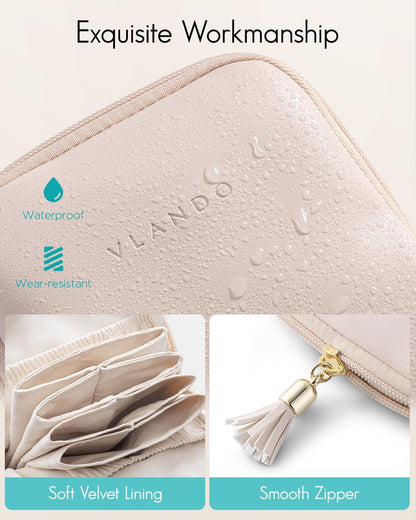Small Travel Jewelry Case,Gifts for Women,Jewelry Pouch Bags with Zipper,Velvet Jewelry Organizer Storage Bag for Bracelet Rings Earring-Cream White