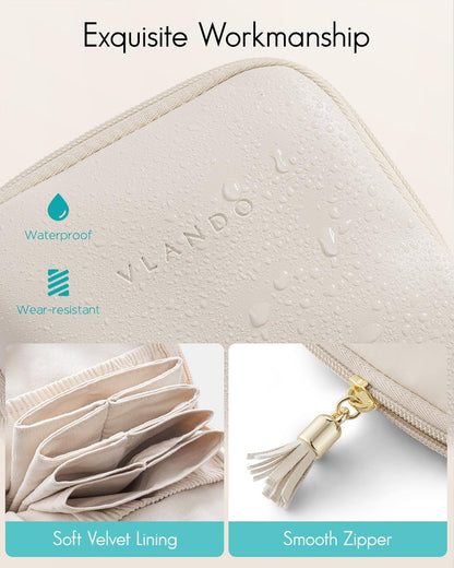 Small Travel Jewelry Case,Gifts for Women,Jewelry Pouch Bags with Zipper,Velvet Jewelry Organizer Storage Bag for Bracelet Rings Earring-Cream White