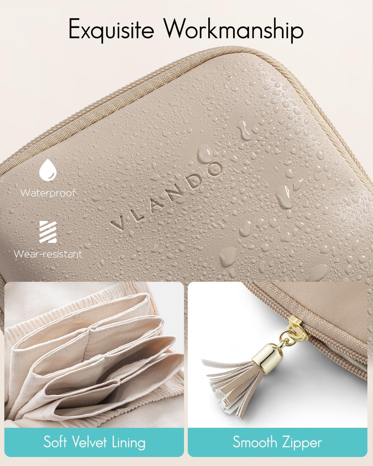 Small Travel Jewelry Case,Gifts for Women,Jewelry Pouch Bags with Zipper,Velvet Jewelry Organizer Storage Bag for Bracelet Rings Earring-Cream White
