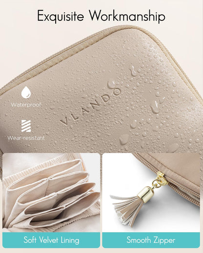 Small Travel Jewelry Case,Gifts for Women,Jewelry Pouch Bags with Zipper,Velvet Jewelry Organizer Storage Bag for Bracelet Rings Earring-Cream White