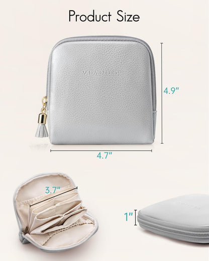 Small Travel Jewelry Case,Gifts for Women,Jewelry Pouch Bags with Zipper,Velvet Jewelry Organizer Storage Bag for Bracelet Rings Earring-Cream White