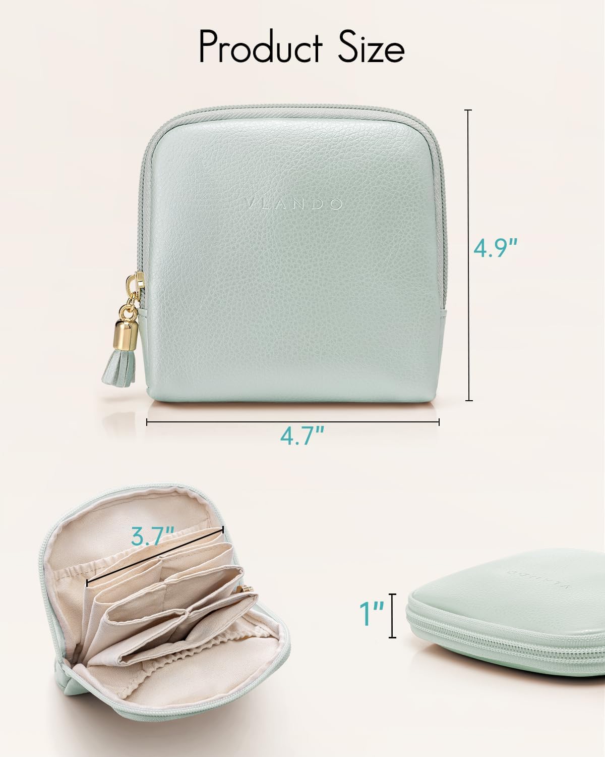 Small Travel Jewelry Case,Gifts for Women,Jewelry Pouch Bags with Zipper,Velvet Jewelry Organizer Storage Bag for Bracelet Rings Earring-Cream White