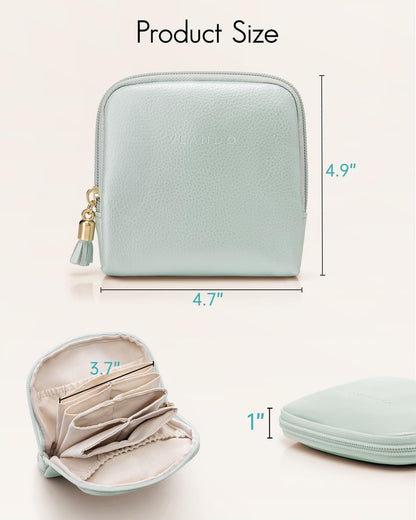 Small Travel Jewelry Case,Gifts for Women,Jewelry Pouch Bags with Zipper,Velvet Jewelry Organizer Storage Bag for Bracelet Rings Earring-Cream White