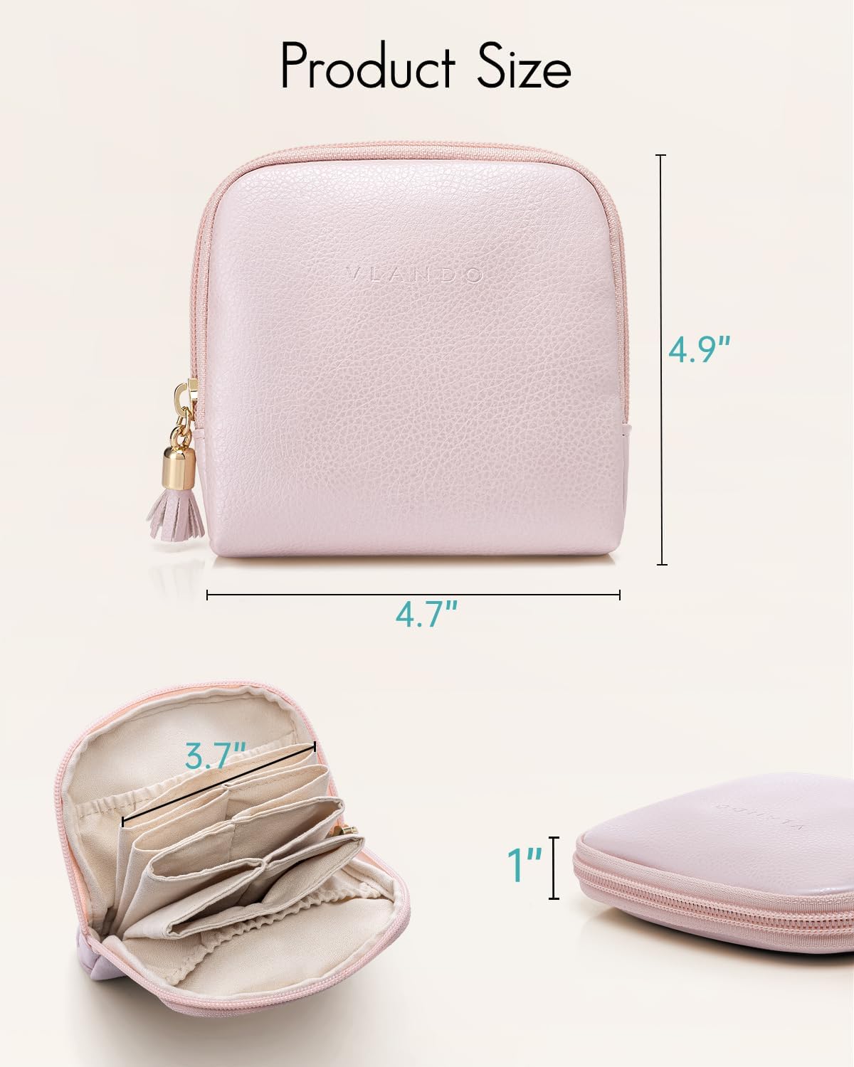 Small Travel Jewelry Case,Gifts for Women,Jewelry Pouch Bags with Zipper,Velvet Jewelry Organizer Storage Bag for Bracelet Rings Earring-Cream White