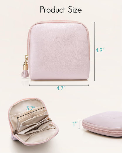 Small Travel Jewelry Case,Gifts for Women,Jewelry Pouch Bags with Zipper,Velvet Jewelry Organizer Storage Bag for Bracelet Rings Earring-Cream White