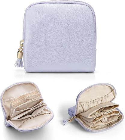 Small Travel Jewelry Case,Gifts for Women,Jewelry Pouch Bags with Zipper,Velvet Jewelry Organizer Storage Bag for Bracelet Rings Earring-Cream White