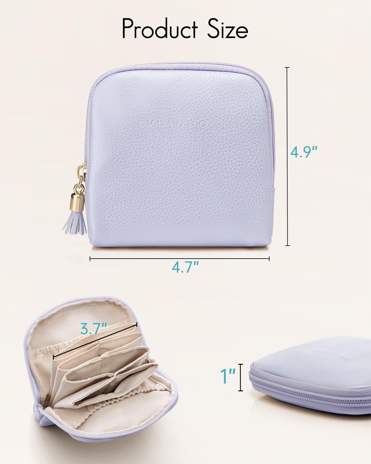 Small Travel Jewelry Case,Gifts for Women,Jewelry Pouch Bags with Zipper,Velvet Jewelry Organizer Storage Bag for Bracelet Rings Earring-Cream White