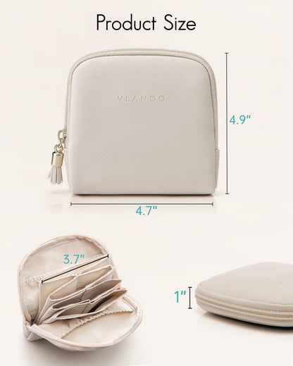 Small Travel Jewelry Case,Gifts for Women,Jewelry Pouch Bags with Zipper,Velvet Jewelry Organizer Storage Bag for Bracelet Rings Earring-Cream White