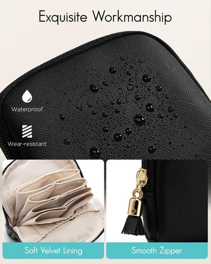 Small Travel Jewelry Case,Gifts for Women,Jewelry Pouch Bags with Zipper,Velvet Jewelry Organizer Storage Bag for Bracelet Rings Earring-Cream White