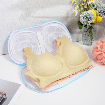 4Pcs Bra Wash Bags for Laundry, Large Bra Laundry Bags, Underwear Brassiere Lingerie Bag with Zipper for Washing Machine (A to C Cups)