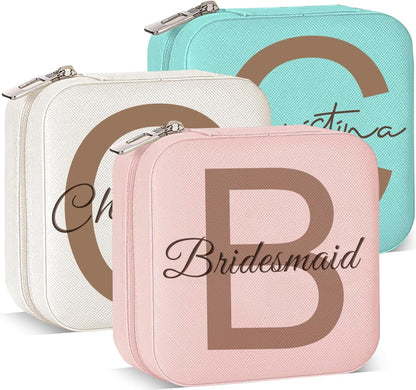 Ships Next Day, Custom Travel Jewelry Box with Name Birth Flower, Birthday Gifts for Women, Bridesmaid Proposal Gifts Personalized Small Travel Jewelry Case, Christmas Customized Gifts for Teen Girls