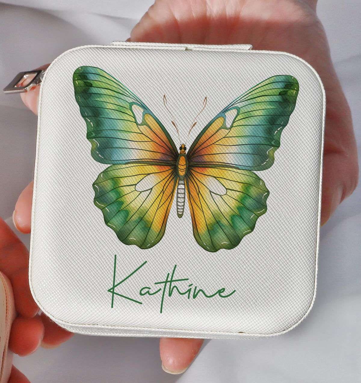 Ships Next Day, Custom Travel Jewelry Box with Name Birth Flower, Birthday Gifts for Women, Bridesmaid Proposal Gifts Personalized Small Travel Jewelry Case, Christmas Customized Gifts for Teen Girls