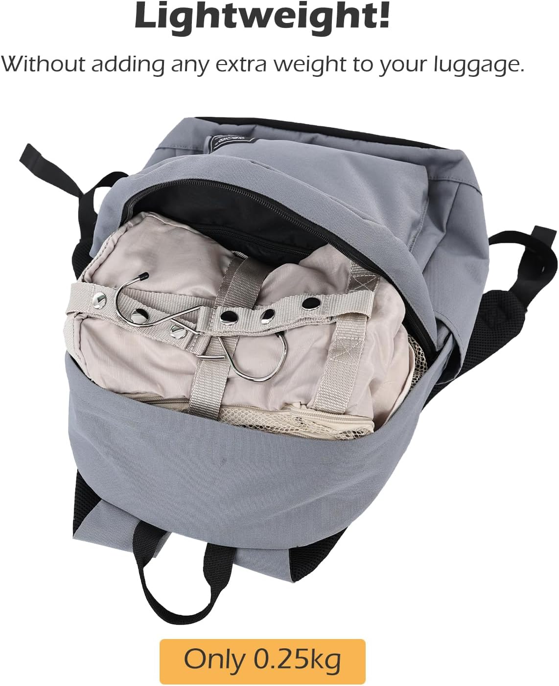 TABITORA Travel Luggage Organizer Hanging Packing Cubes Portable Hanging Shelves Carry on Closet for Suitcase with 2 Hooks,Collapsible(Beige,S)