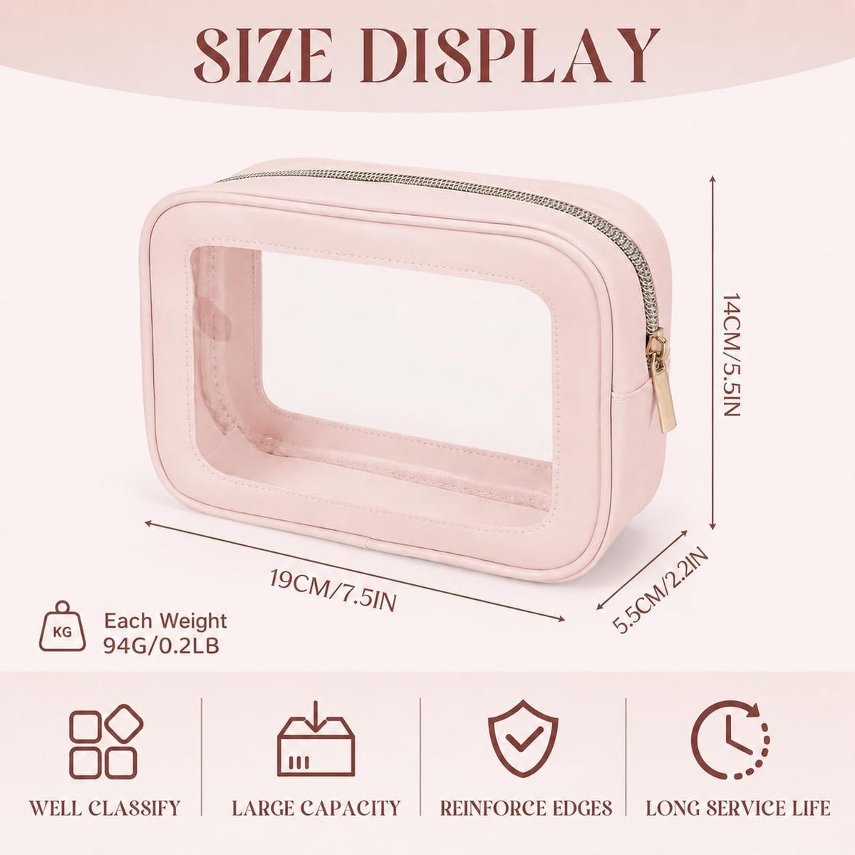 8 Packs TSA Approved Toiletry Bags White Clear Toiletry Bags for Travel PVC Makeup Pouch Waterproof Quart Size Clear Cosmetic Bag with Zipper for Airport Airline Compliant Travel Bathroom Women Men