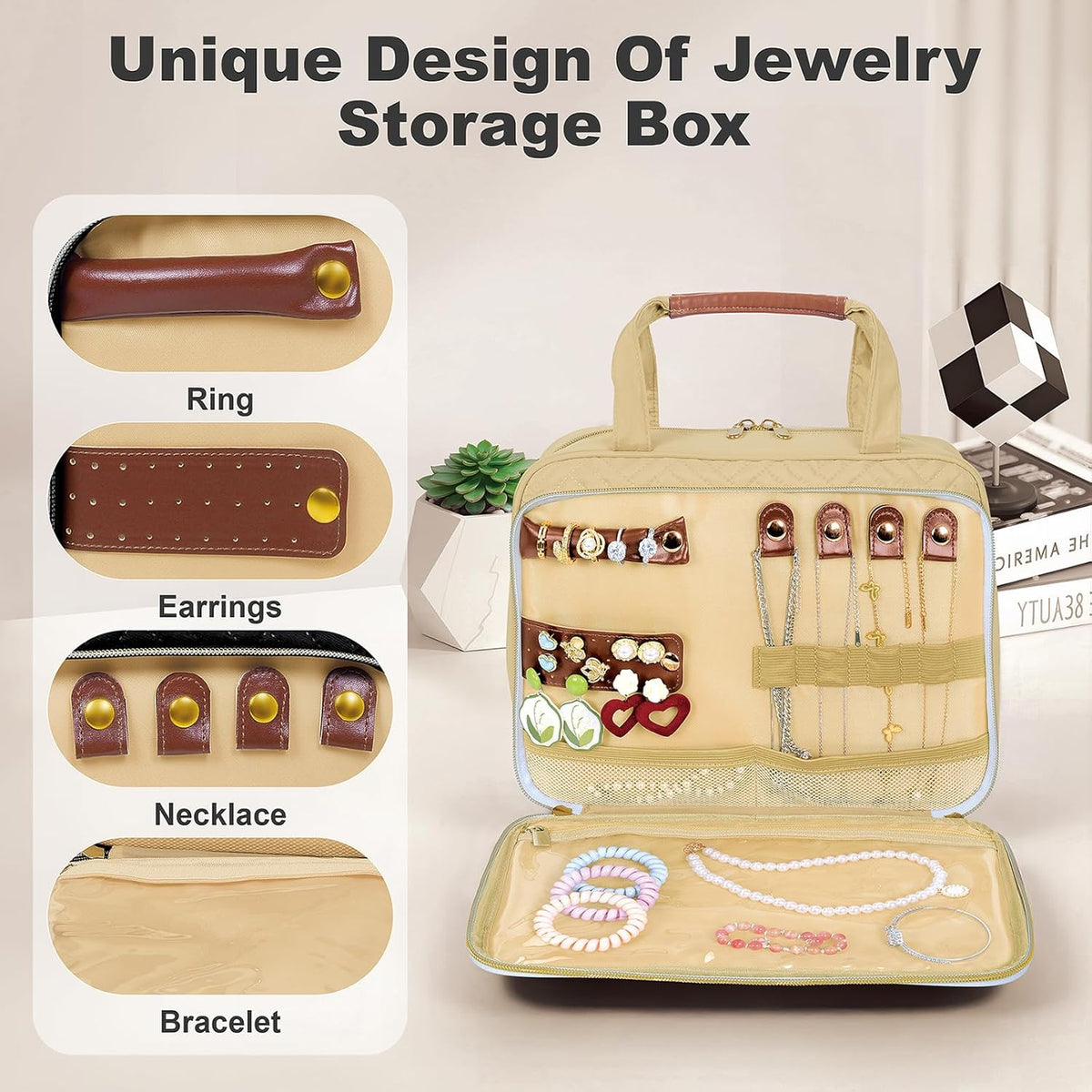 Toiletry Bag for Women, Hanging Travel Toiletry Bag with Jewelry Organizer Compartment Large Makeup Bag, Cosmetic for Travel Business Trips Camping Bathroom Black