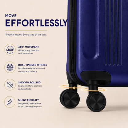 Zane 20-Inch Hardside Carry-On Luggage with Spinner Wheels - Navy | Expandable Hard Shell Suitcase, Airline-Approved - Durable and Lightweight Travel Luggage