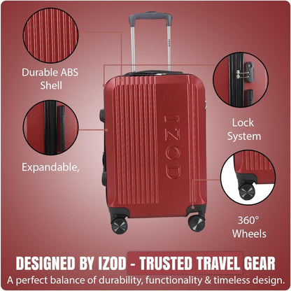 Zane 20-Inch Hardside Carry-On Luggage with Spinner Wheels - Navy | Expandable Hard Shell Suitcase, Airline-Approved - Durable and Lightweight Travel Luggage
