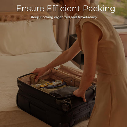 Double-Sided Packing Cube for Travel - Essential Pack Accessories for Women & Men, Luggage & Suitcase Organizer Bag for Clothes, Versatile Design - Travel Essentials, Black