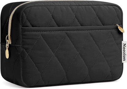Makeup Bag Travel Toiletry Bag, Puffy Padded Cosmetic Bag for Women, Makeup Organizer Case, Wide-open Pouch Purse, Travel Essentials