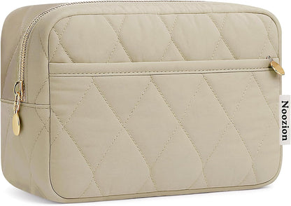 Makeup Bag Travel Toiletry Bag, Puffy Padded Cosmetic Bag for Women, Makeup Organizer Case, Wide-open Pouch Purse, Travel Essentials
